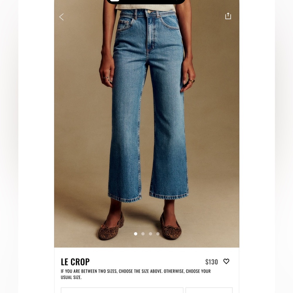Sezane Classic Blue Cropped Jeans